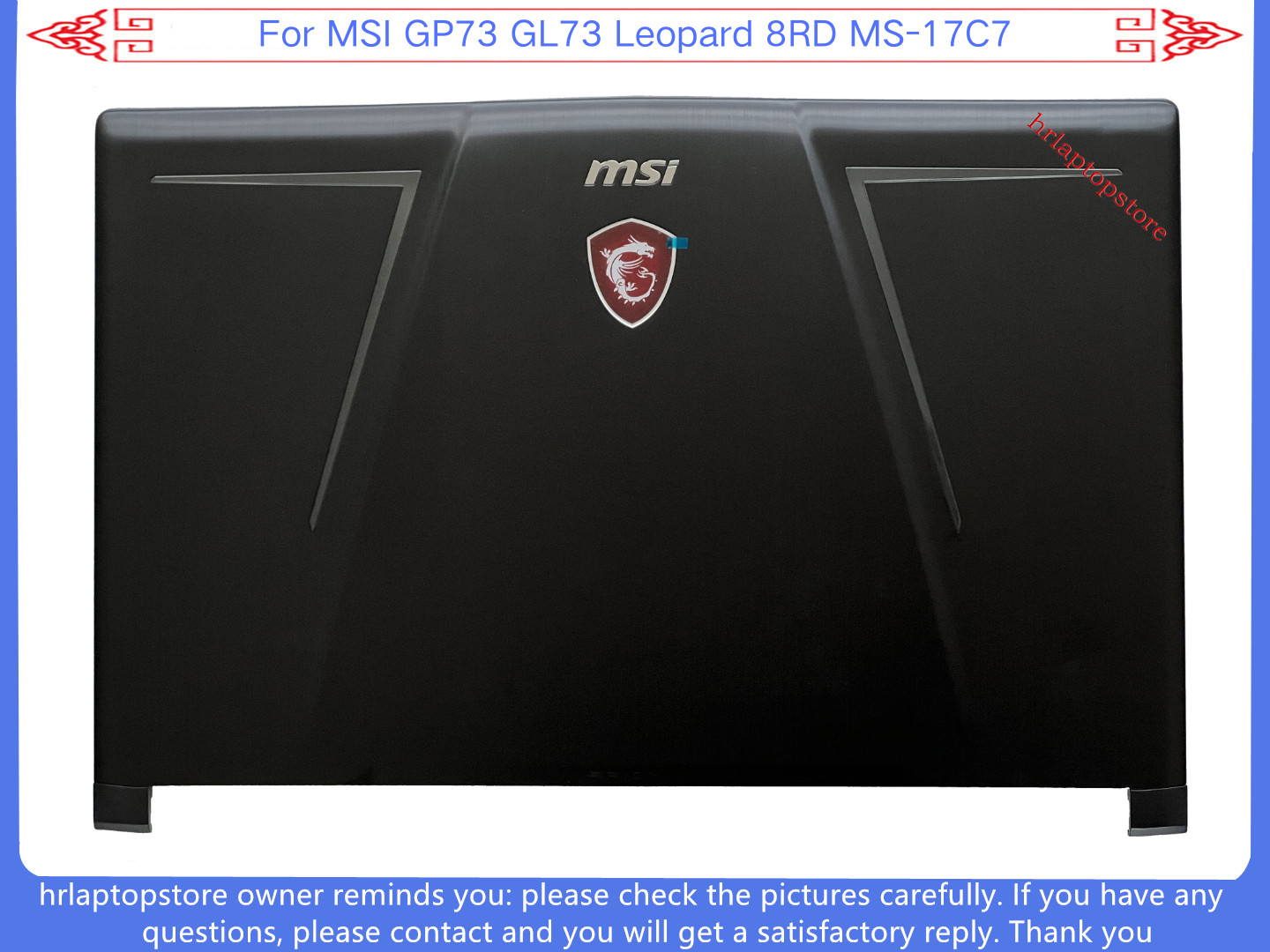 New For MSI GP73 GL73 Leopard 8RD MS-17C7 17.3in LCD Cover /Bezel /Upper /Bottom