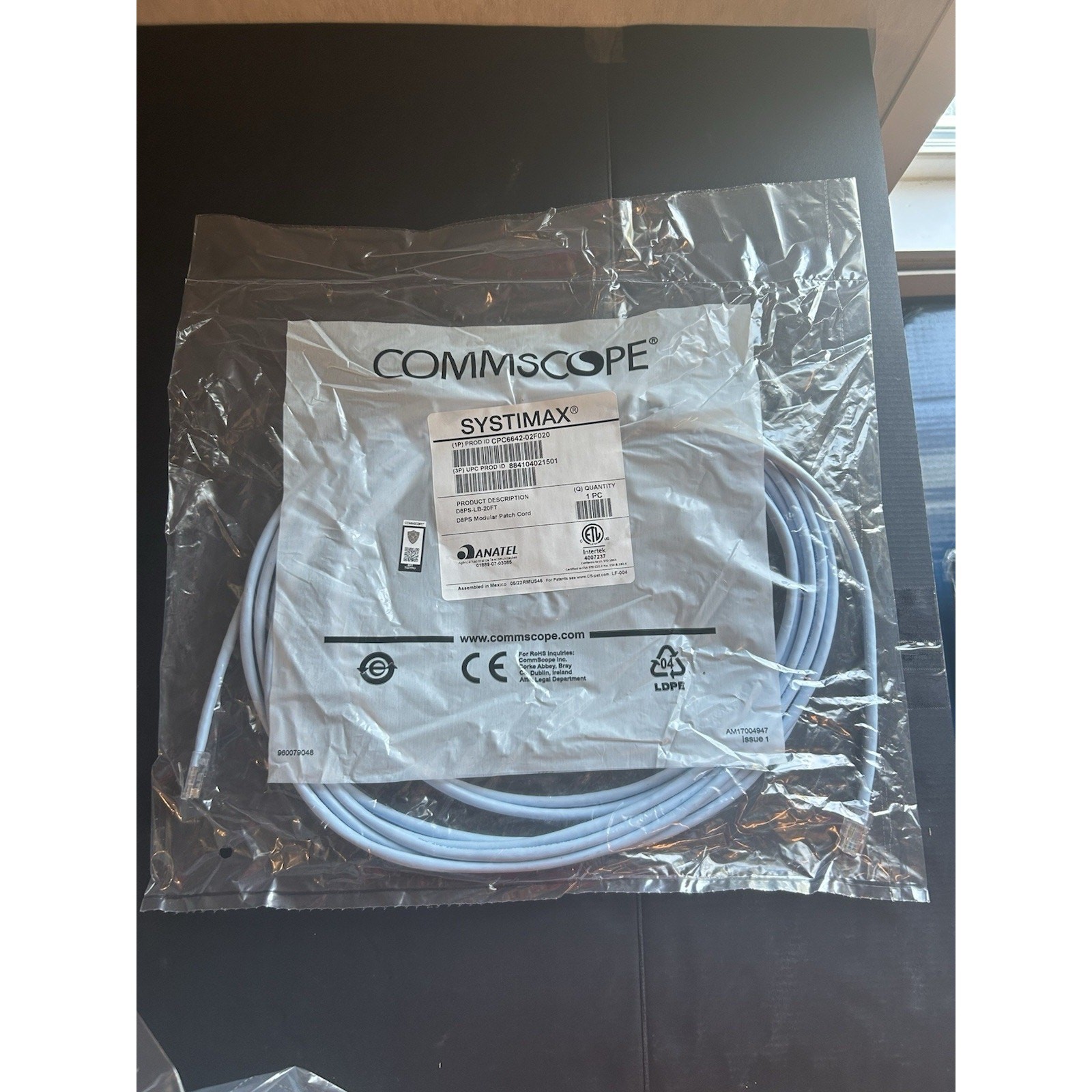 CommScope SYSTIMAX PowerSUM D8PS Modular Patch Cord (Product ID: CPC6642-02F020)