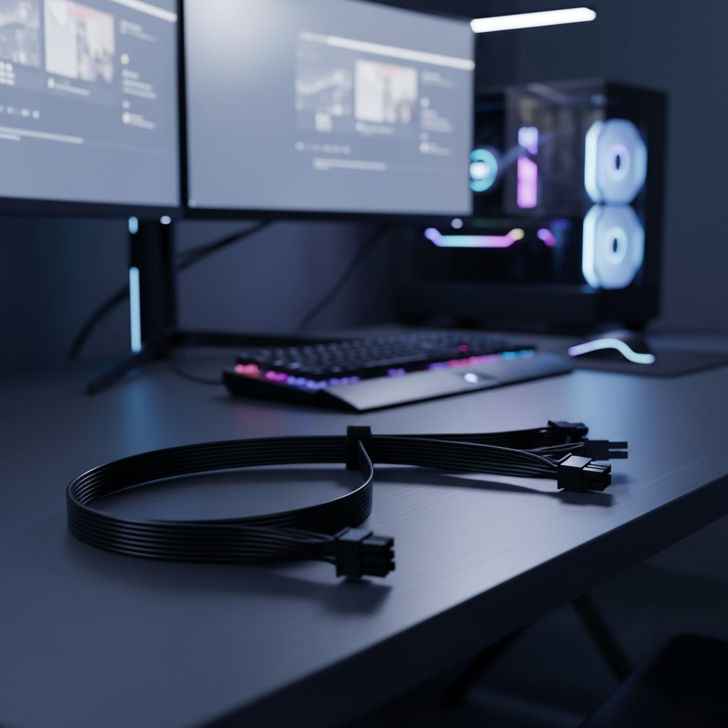 Versatile 65CM PCIE Power Cable Compatible with Corsair, ARESGAME & Thermaltake
