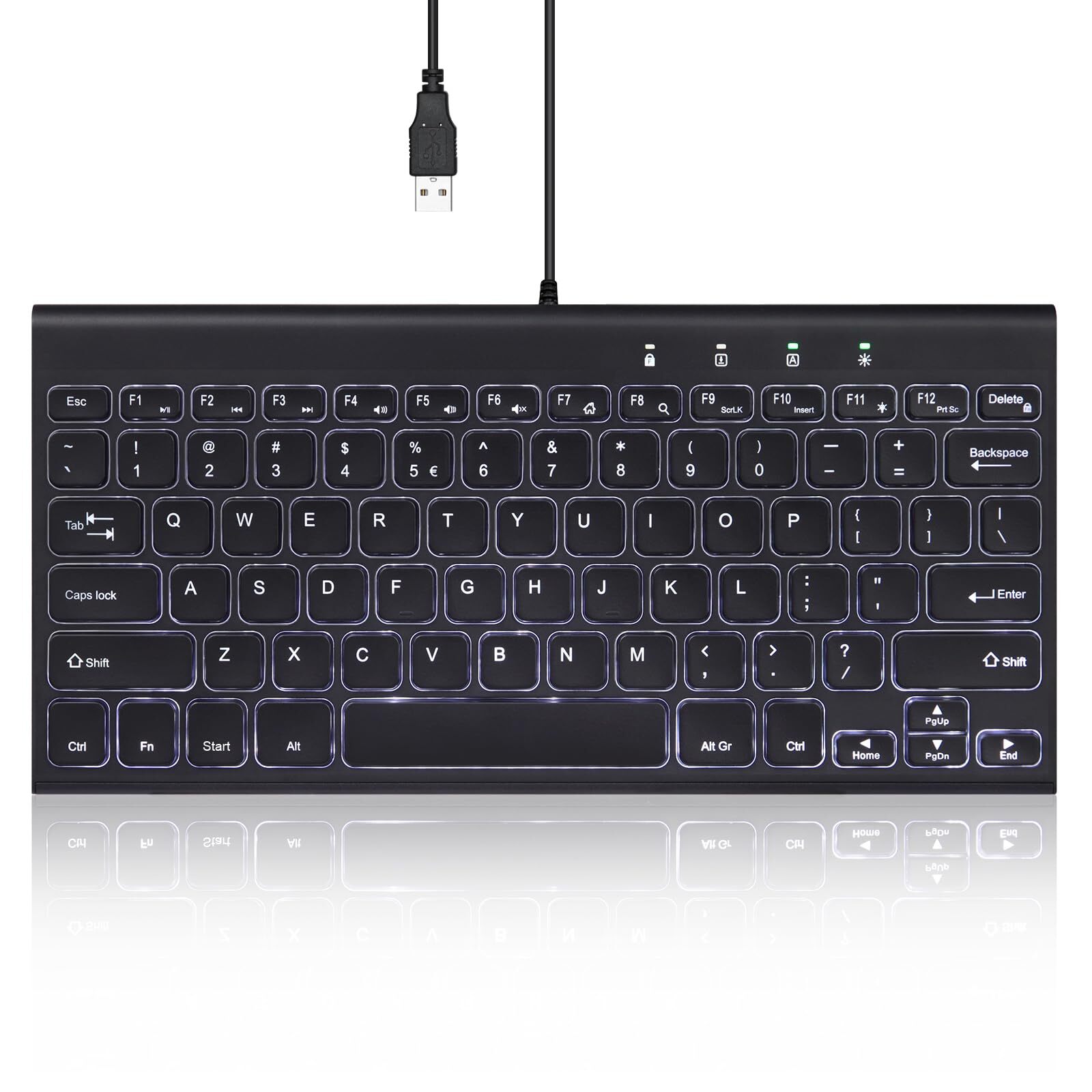 PERIBOARD-429 US Wired Mini Backlit Keyboard - Thin and Silent Scissor Keys -...