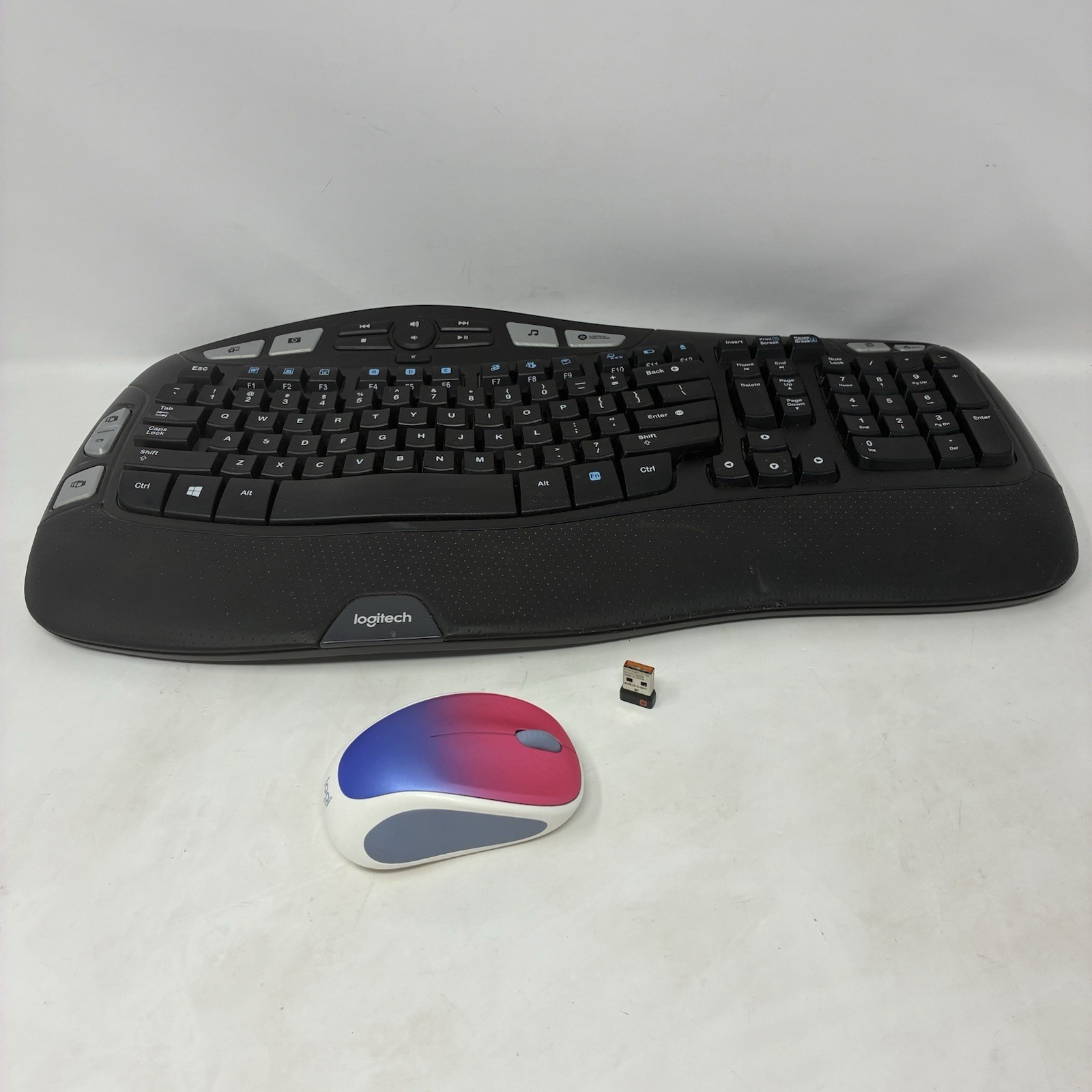 Logitech Wave Comfort Wireless K350 Keyboard w/ M317 Mouse & USB Dongle