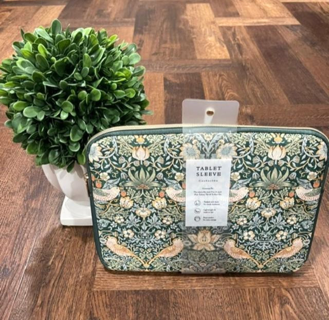 NEW William Morris & Co~ STRAWBERRY THIEF~ Tablet Sleeve/Case Fits 9-11"~ CUTE