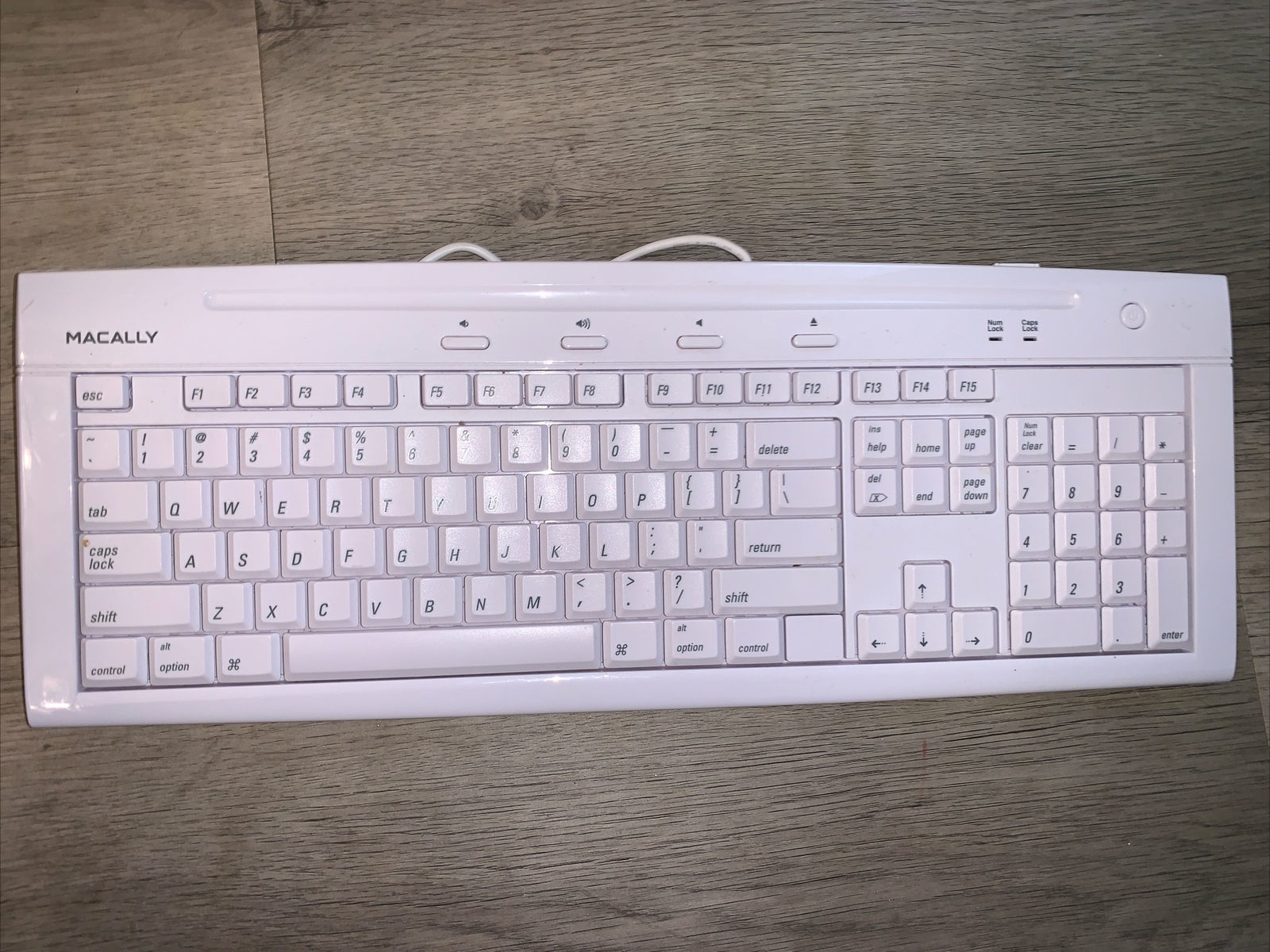 Macally USB Wired Keyboard for Windows PC & More - White (IKEY5COMBO)