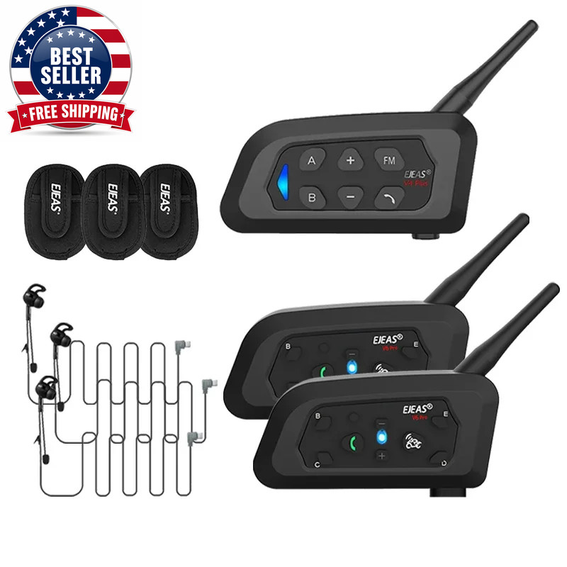1PC V4C PLUS+2PCS V6C PRO 3 Users In-Ear Referee Intercom Headset 1200M Full Dup