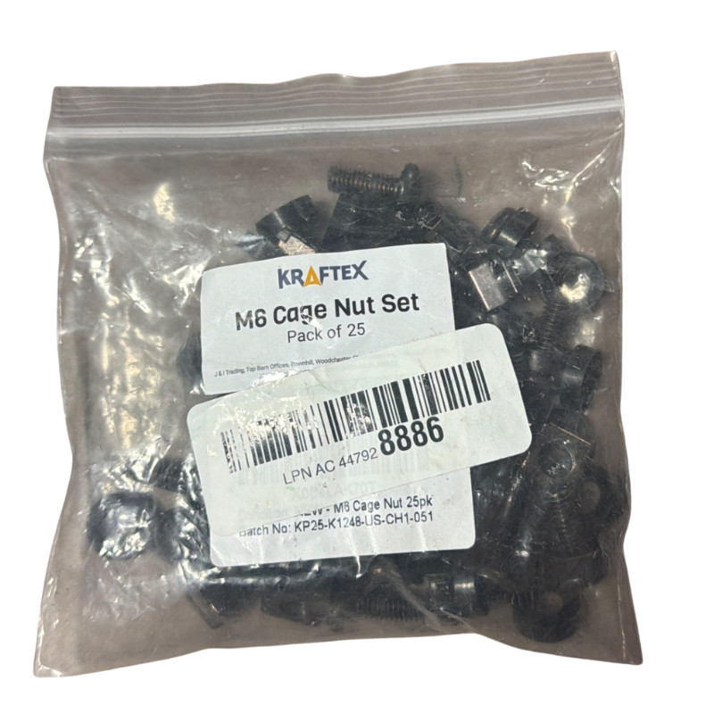M6 Rack Mount Screw Washer Cage Nut Set Server Cabinet Network Rack  25pcs