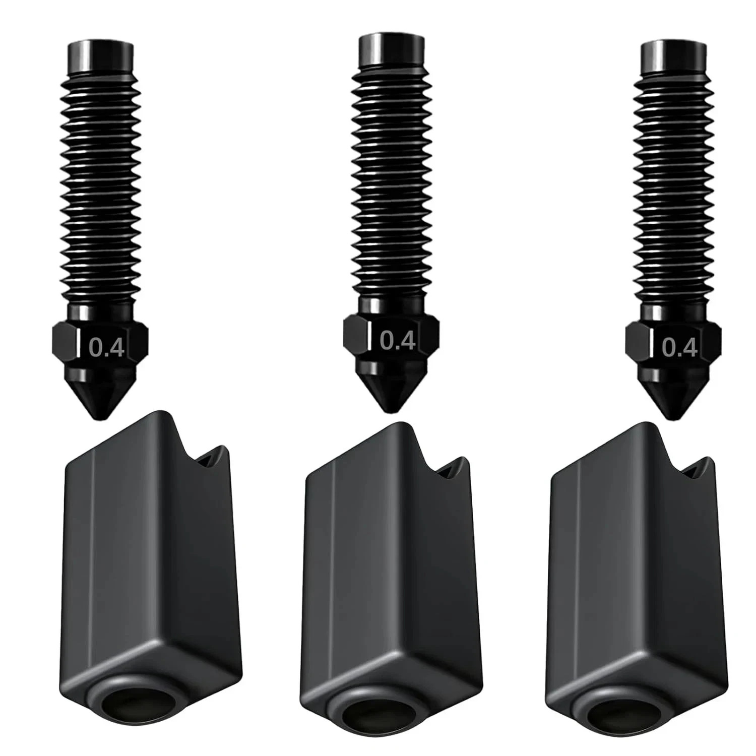 For ELEGOO Centauri Carbon Extruder Hotend Hardened Steel Nozzle, 3 0.4Mm Wear-R