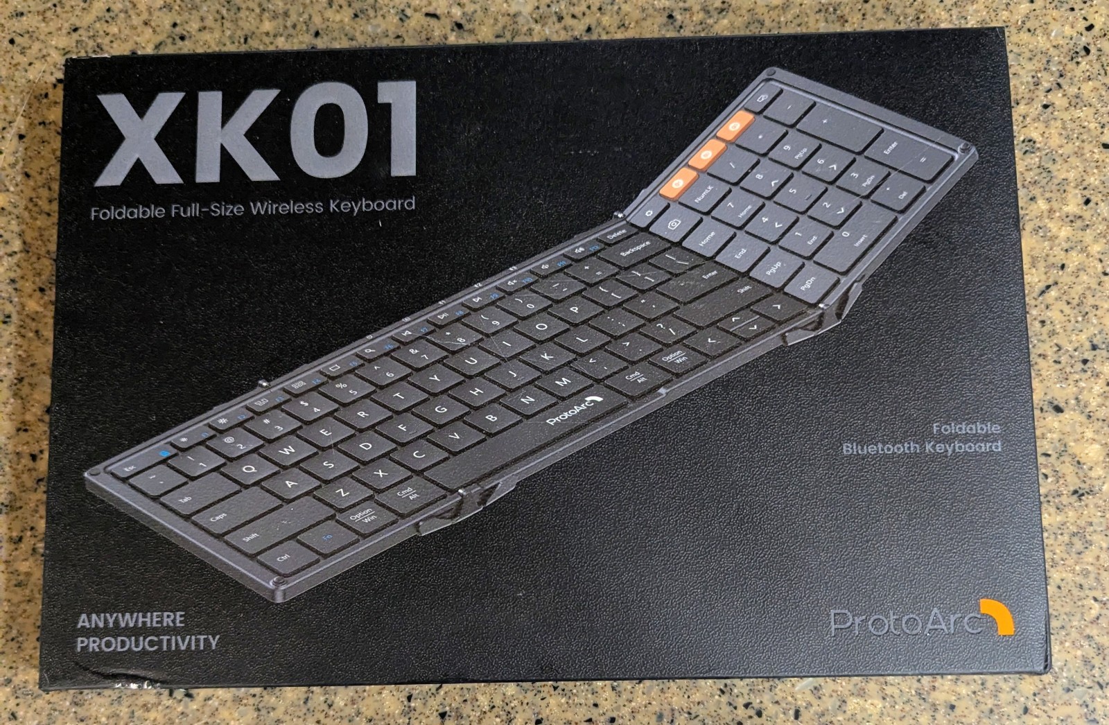 New ProtoArc XK01 Plus Foldable Bluetooth Keyboard Type-C Black 