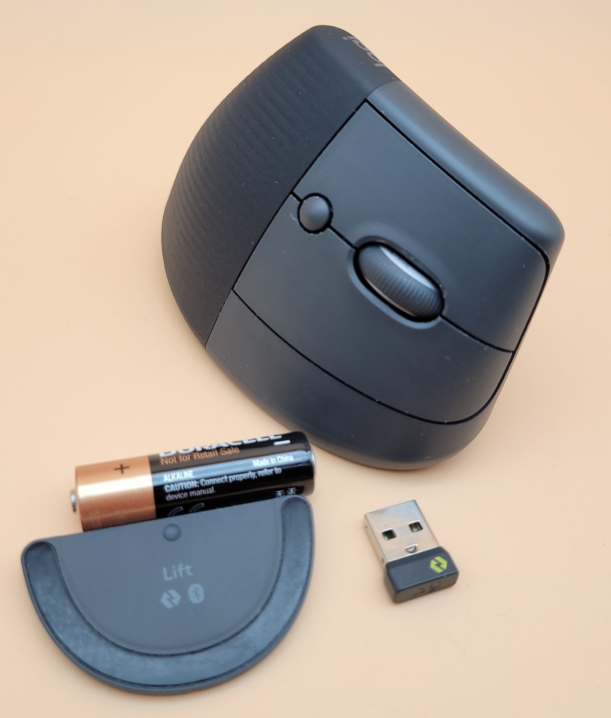 Logitech Lift Vertical Wireless Optical Mouse w/ USB Receiver Black/Gray