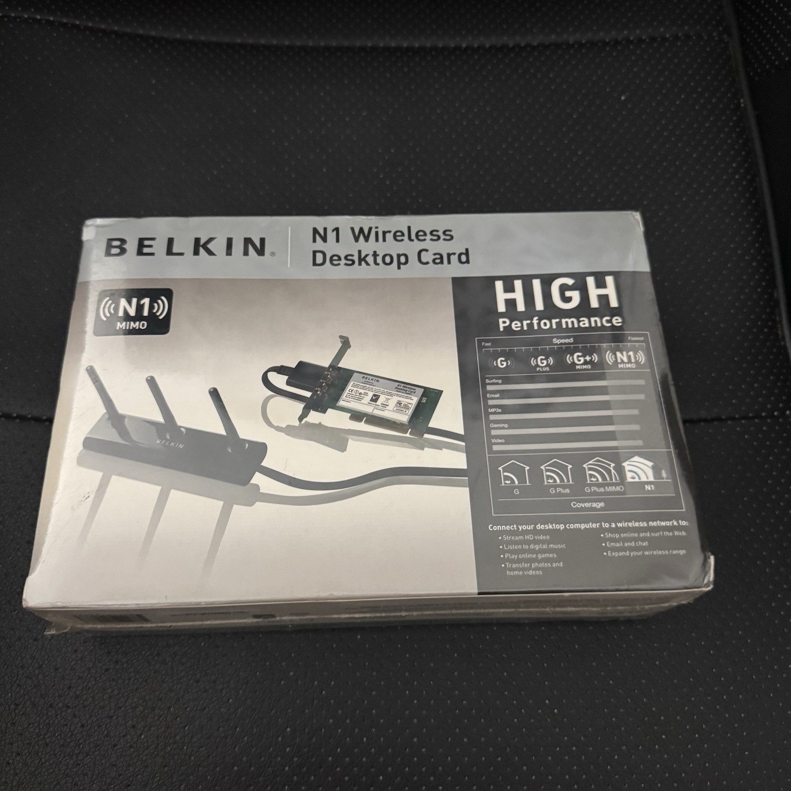 Belkin N1 MIMO Wireless Desktop Card Windows 2000 XP 32 bit PCI Slot NEW SEALED