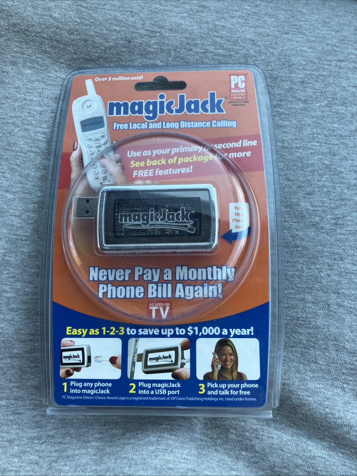 MagicJack USB Phone System As Seen On TV Free Local & Long Distance Calling NEW
