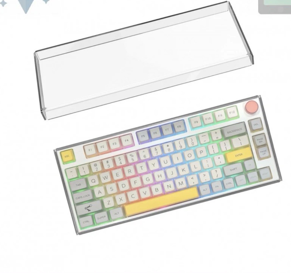 Geekria 75% 84-Key Knob Keyboard Dust Cover, Clear Acrylic Keypads Cover, Compat