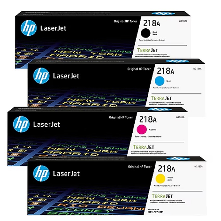 HP 218A Complete Toner Set KYCM for LaserJet Pro 3201dw MFP 3301fdw Genuine New