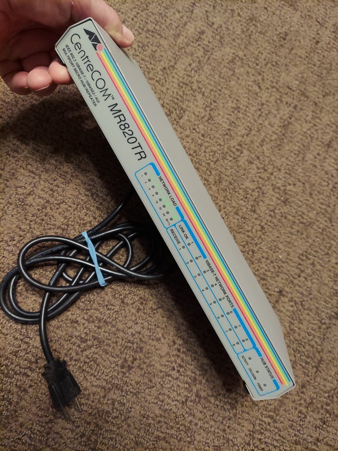 Allied Telesyn AT-MR820TR,CentreCOM Multiport Micro Repeater 8-Port Hub 