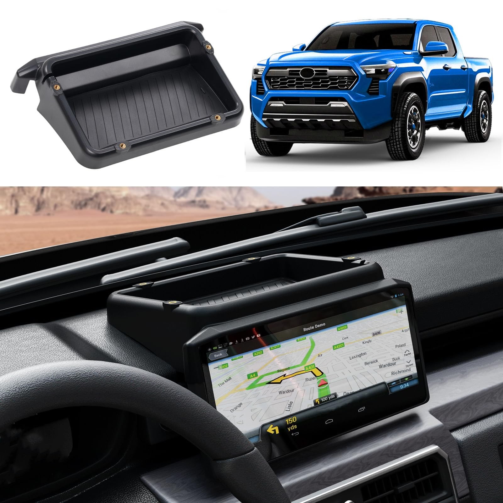 8-Inch Center Console Organizer for 2024+ Toyota Tacoma Screen – Custom-Fit D...