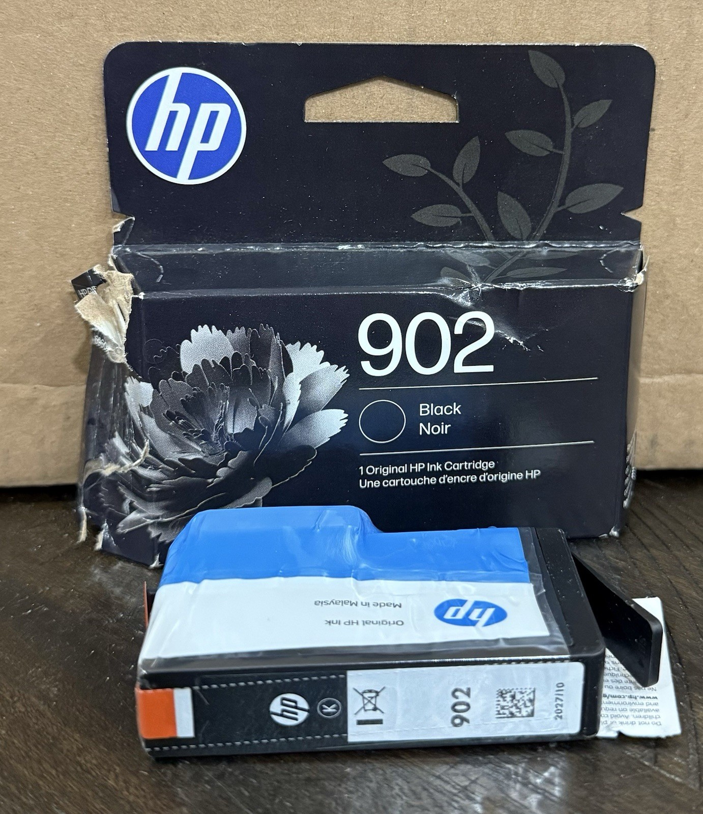HP 902 Black Original Ink Cartridge, EXP: 10/2027 Cartridge Sealed Open Box