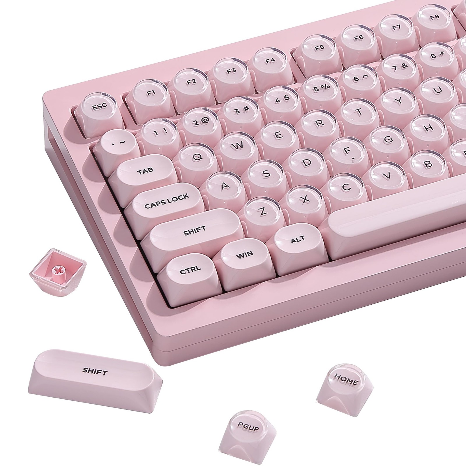 PBT Keycaps MOA Profile Pink Jelly Keycaps 129 Keys Custom Keycaps Set