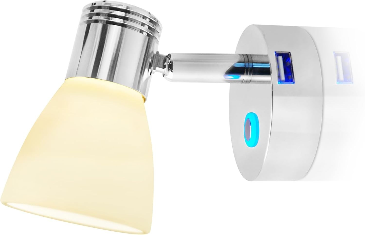 12V Boat Interior Reading Light USB Port, 3W DC RV Warm White
