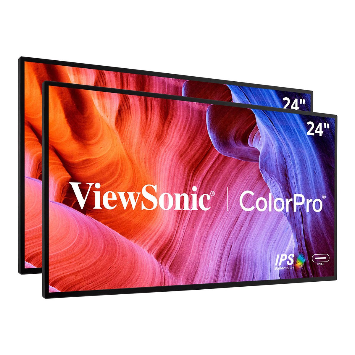 ViewSonic ColorPro VP2468a_H2 24" 16:9 Full HD USB-C Docking IPS LED Monitor, 2-