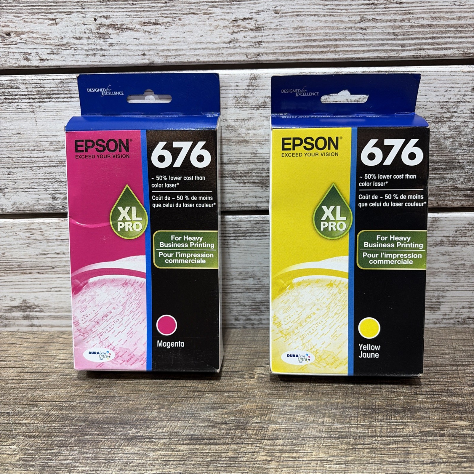 Epson 676 XL Pro Inkjet Ink Cartridges -Magenta & Yellow- *New In Box*