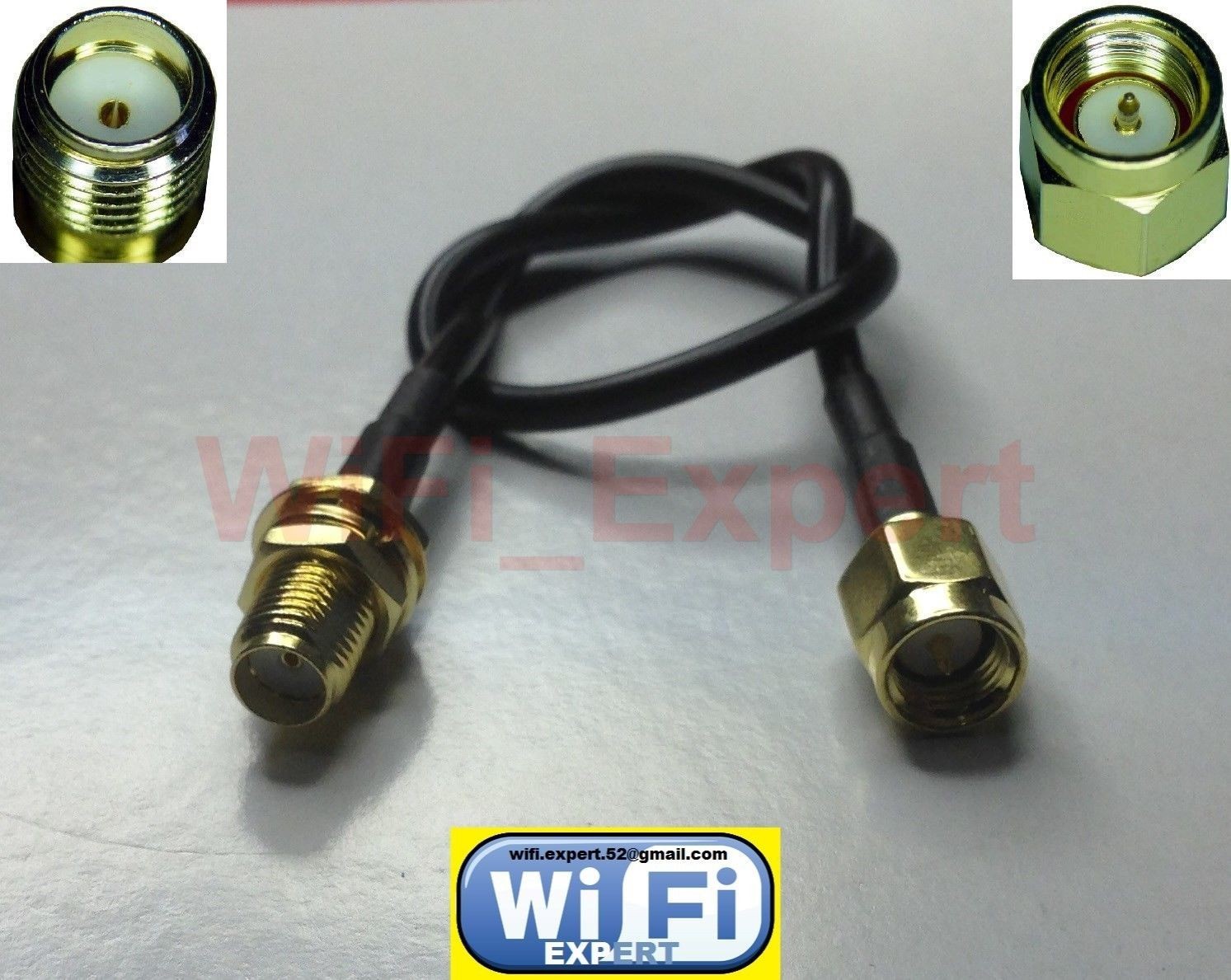 20" RG174 LOW LOSS FLEX COAX CABLE SMA MALE TO SMA Female Bulkhead ships from US