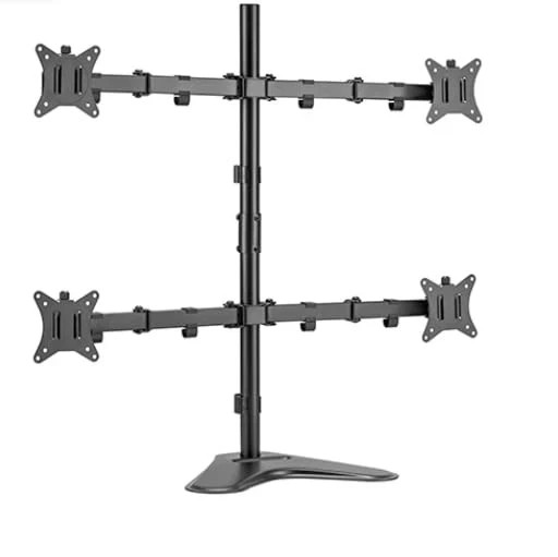 Quad Monitor Stand, Fully Adjustable Stacked 4 Screen Desk Mount for 17 to 32...