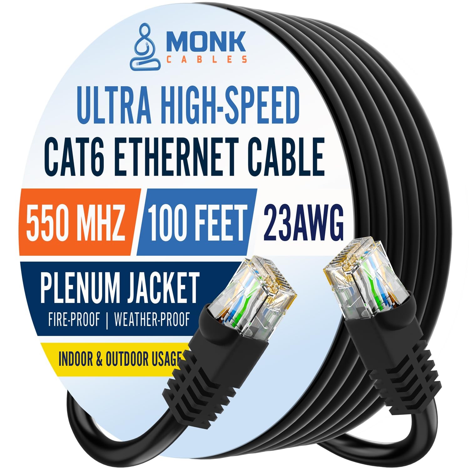 CAT6 UTP Ethernet Cable 23AWG 550MHz Plenum Rated DSX-8000 Certified Network