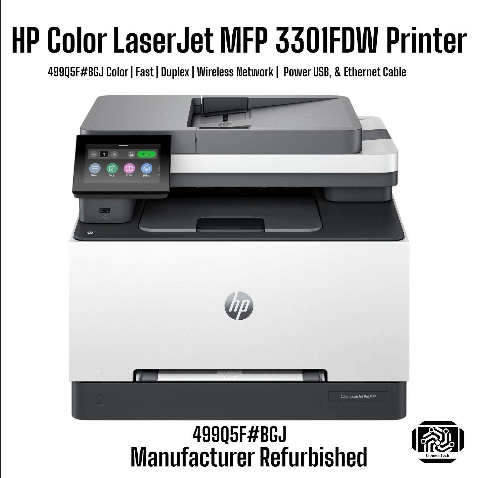 HP Color LaserJet Pro MFP 3301fdw Printer | Duplex Network Wi-Fi | 499Q5F#BGJ 