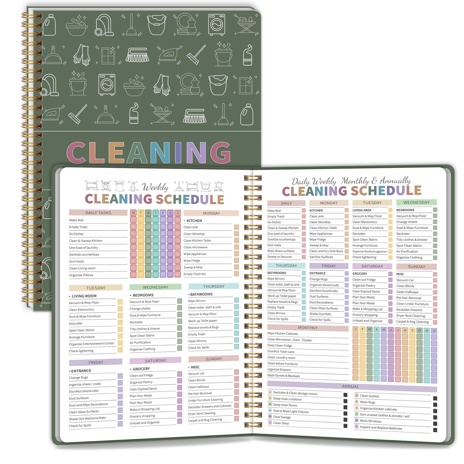 ADHD Cleaning Planner Schedule Checklist Organizer Adults 8.5 x11 8.5x11