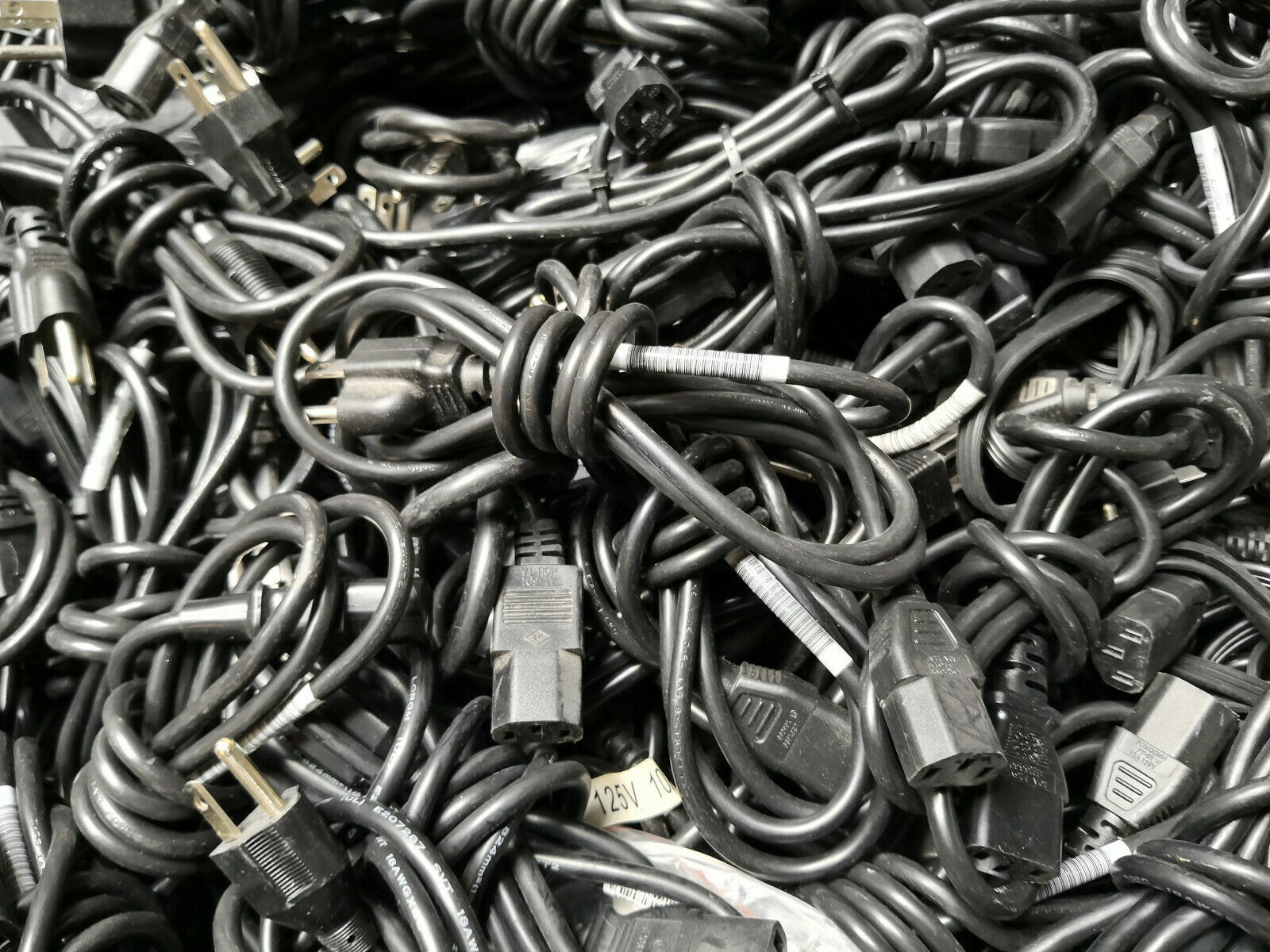 Lot of 100 3-Prong Power Cables 6FT PC, Printer Power Cord