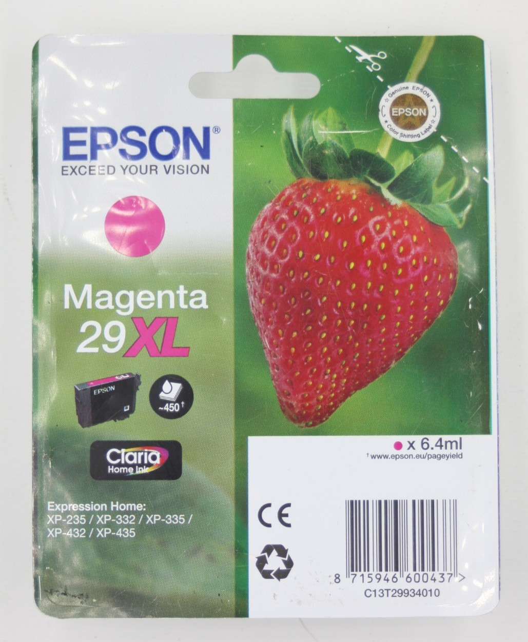 Genuine Epson 29XL Magenta Ink Cartridge T2993 Strawberry XP-335 XP-435 Sealed