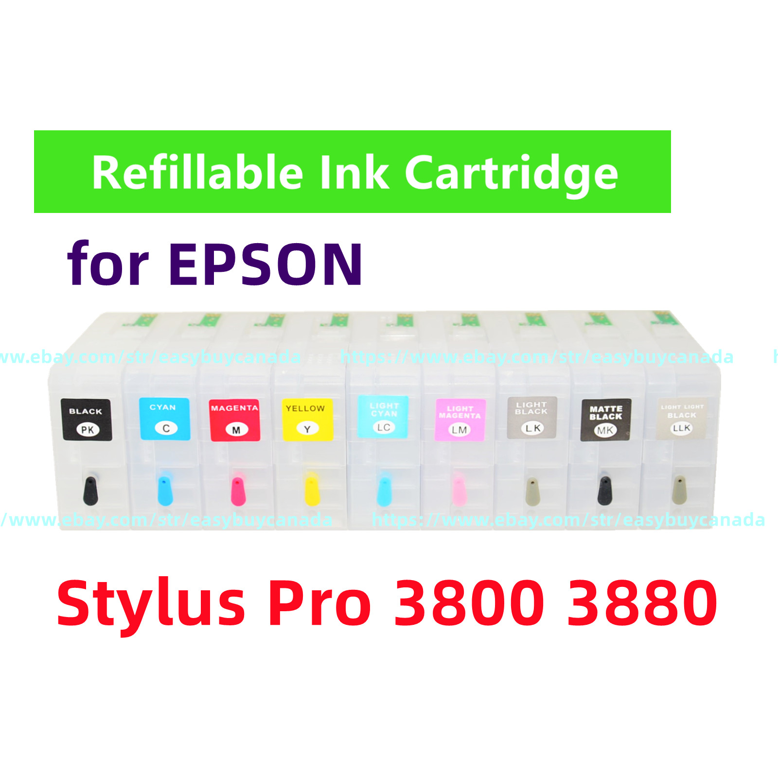 T580 580 Empty Refillable Ink Cartridge kit for stylus pro 3800 3880 Printer