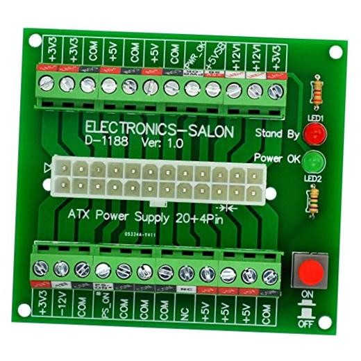 24/20-pin ATX DC Power Supply Breakout Board Module.