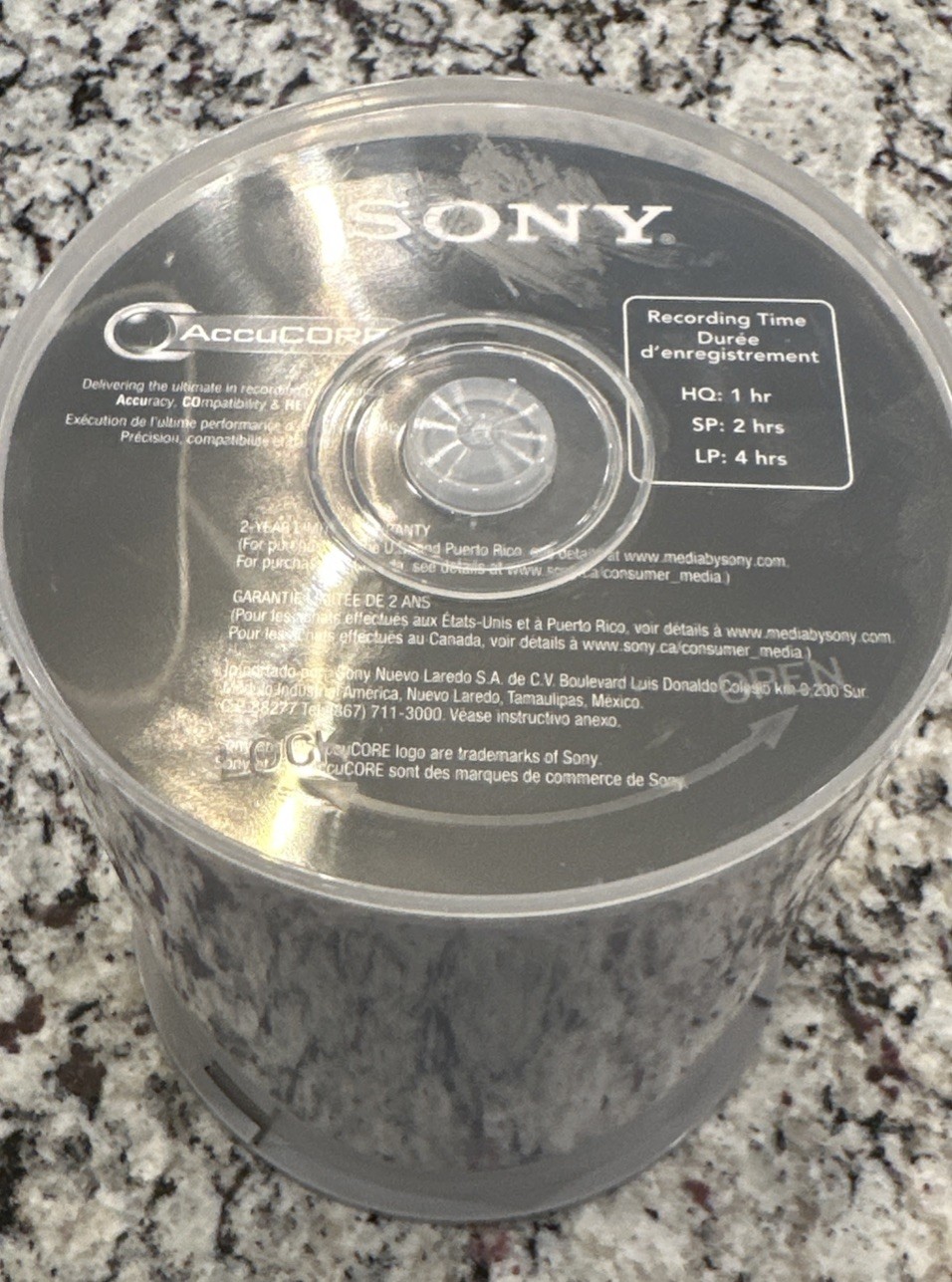 Sony AccuCORE Blank DVD-R 100 Pack Spindle 4.7GB Recordable Discs