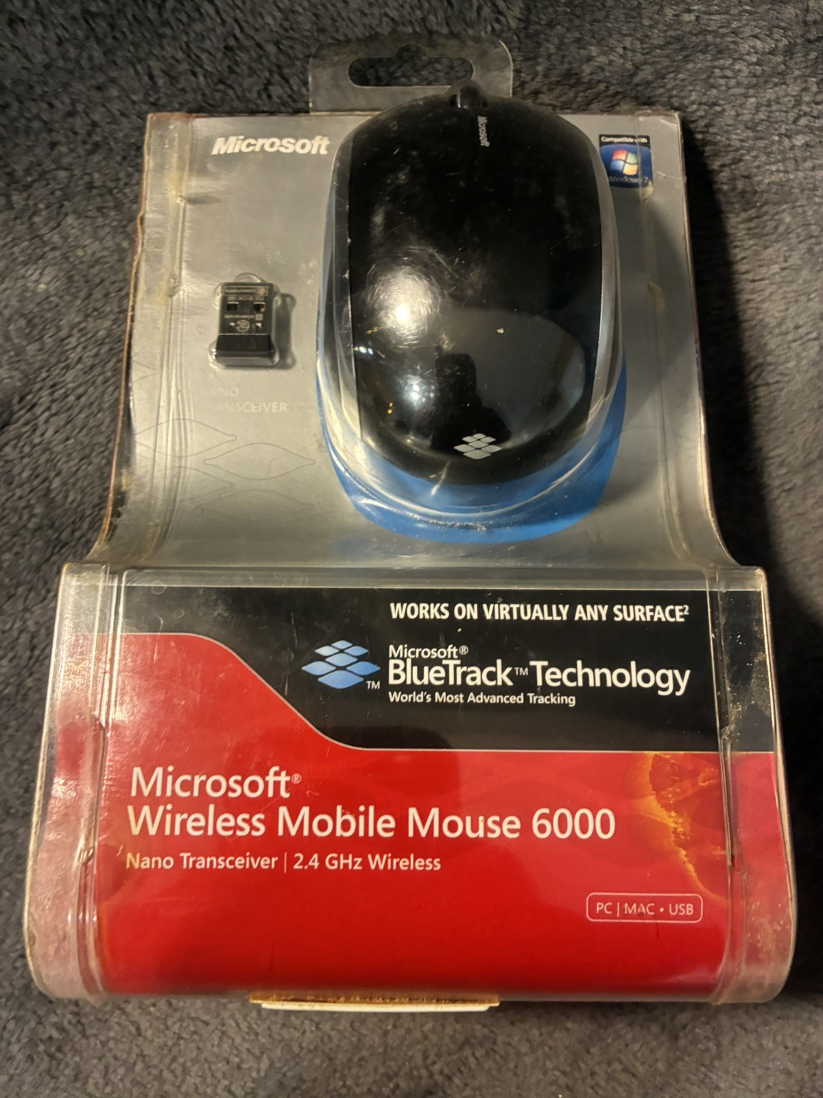 Microsoft Wireless Mobile Mouse 6000-Black  Windows & Mac (Sealed) DISTR PACKAGI