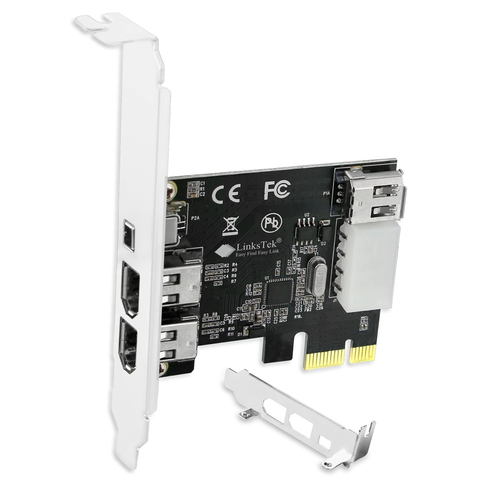 LinksTek 4-Ports Firewire 400 Card for Desktop PCs-IEEE 1394A Interface-3X