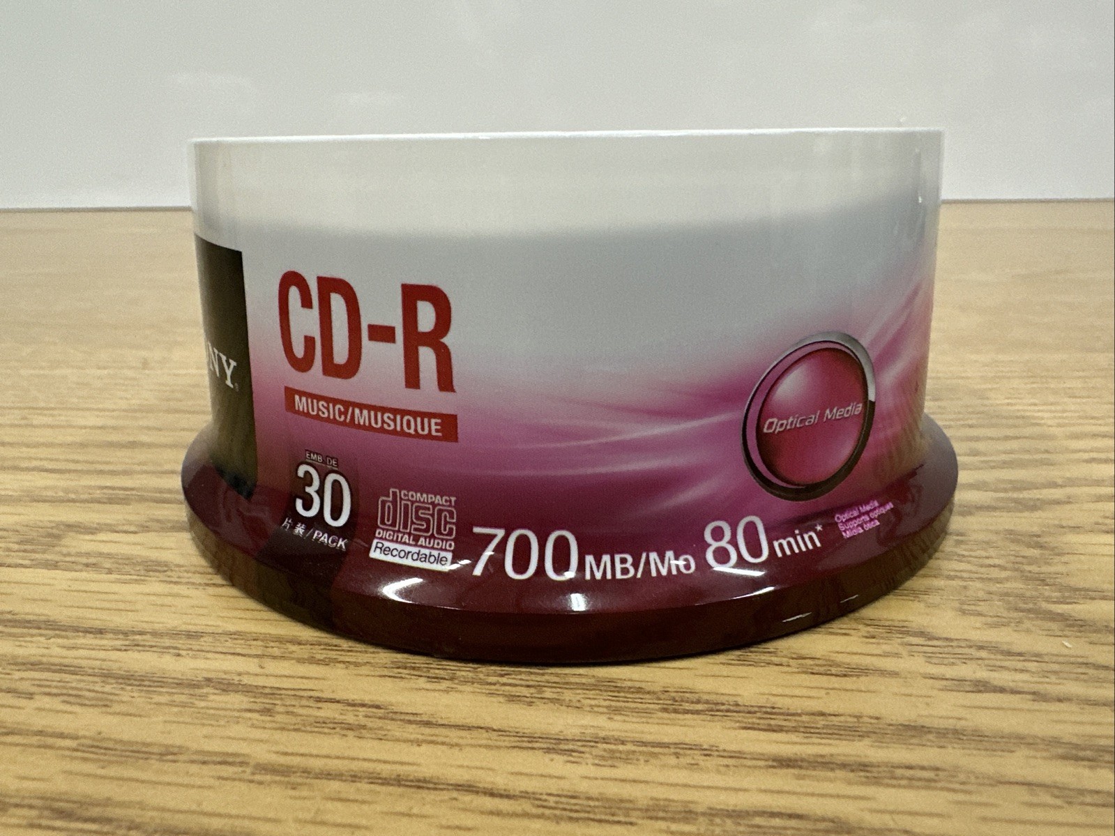 NEW Genuine Sony 30-Pack Blank Music CD-R 80min Audio 700Mb Data Media Disc