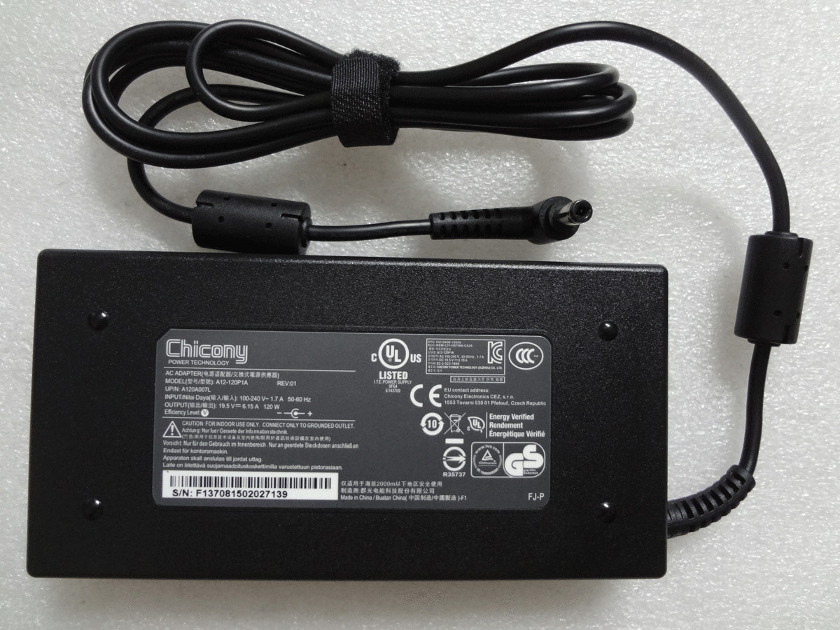 19.5V 6.15A A12-120P1A For MSI Modern AM242P 1M AiO 120W AC Adapter Original NEW