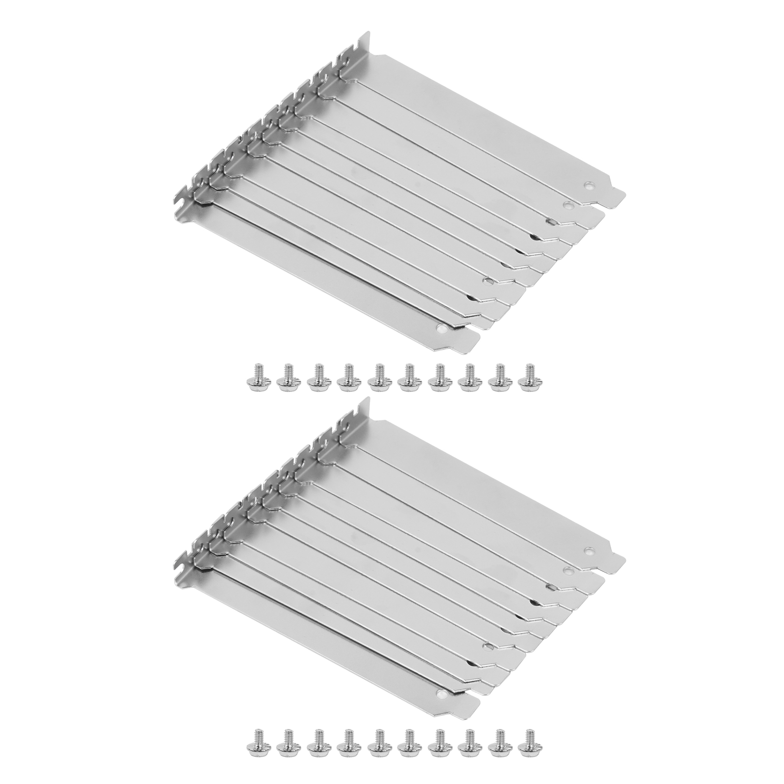 20PCS Silver Stainless Steel Case PCI Slot Covers Dust Filter with Screws