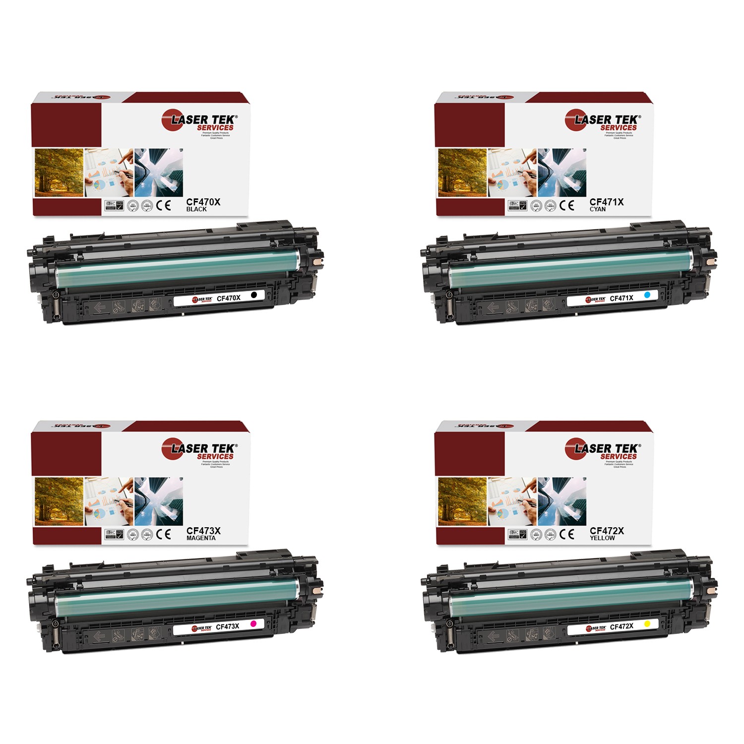 4Pk LTS 657X BCMY HY Compatible for HP LaserJet M681 M682 Toner Cartridge