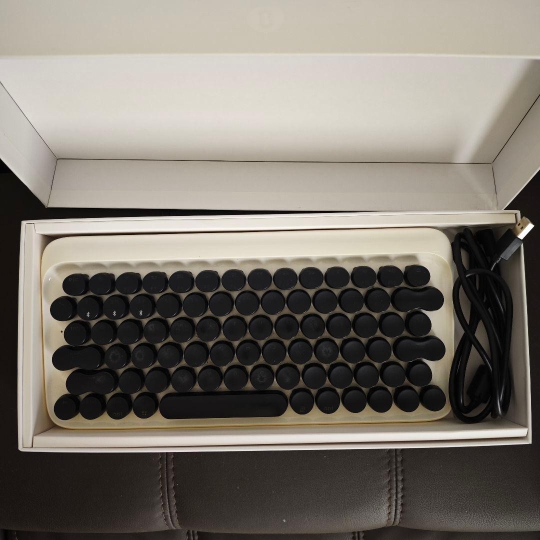 Lofree DOT EH112S Bluetooth Wireless Keyboard Retro Round Keycaps White Tested