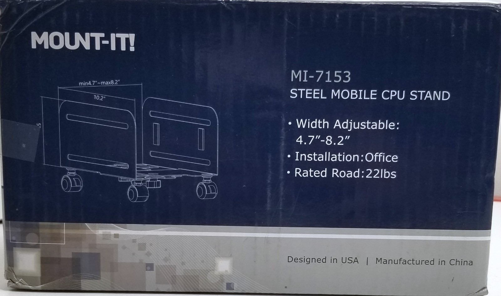 Mount It Steel Mobile CPU Stand 4.7-8.2" MI-7153