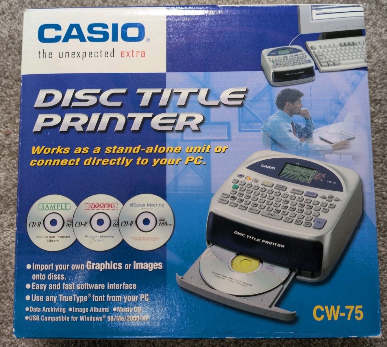 Casio CW-75 Disc Title Label Thermal Printer Brand New Unused Complete In Box