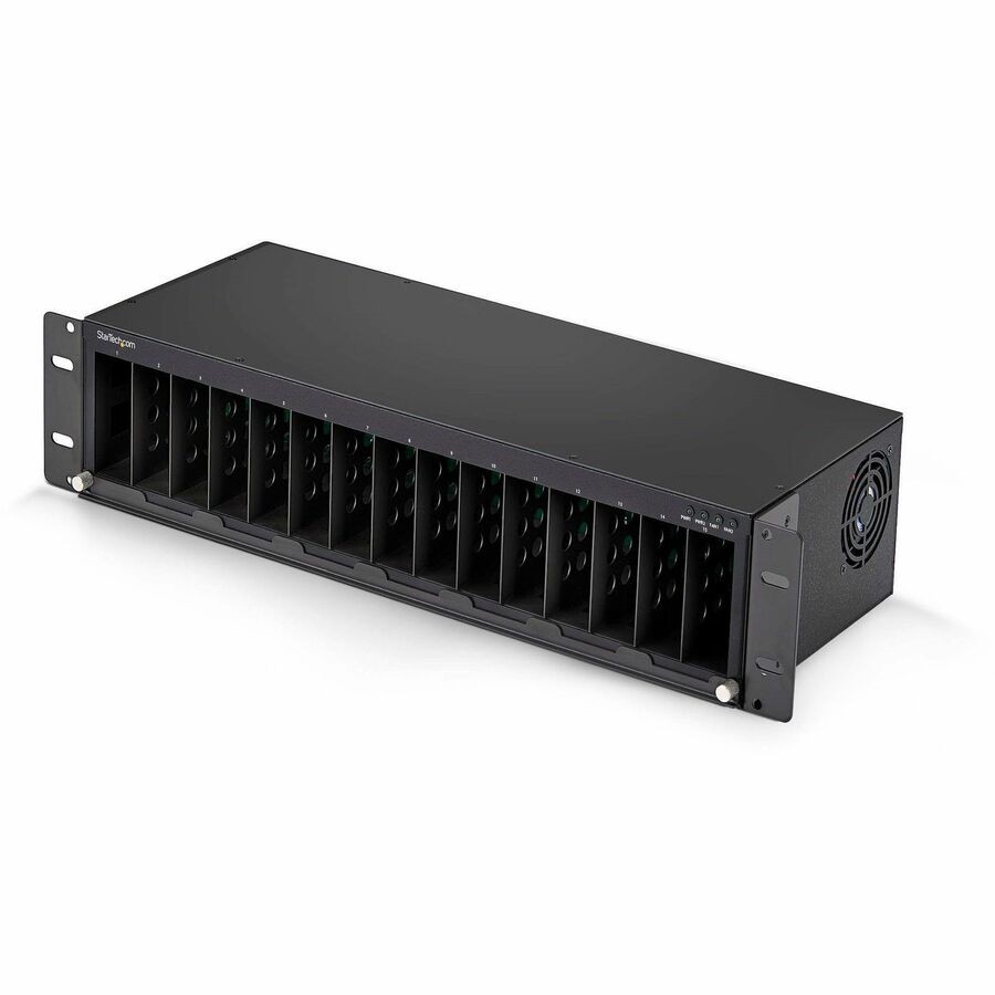 StarTech 15-Slot Unmanaged Media Converter Chassis, 19in Rackmount for MCM Media