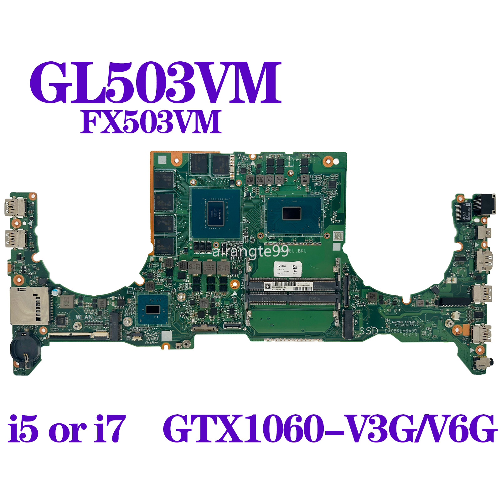 For ASUS ROG Strix GL503VM GL503VMF FX503VM Motherboard I5 I7 7th Gen GTX1060