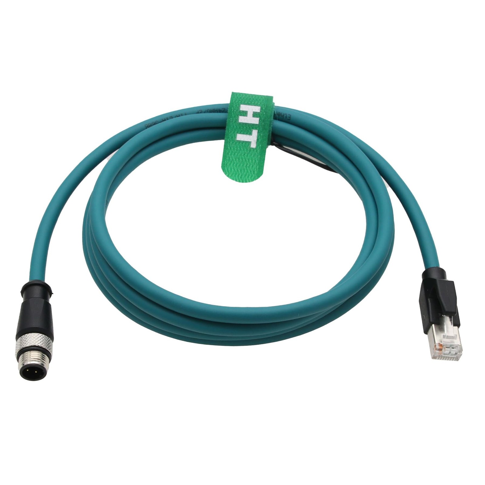 Industrial Ethernet M12 4 Pin DCoded RJ45 CAT5e Cable Shielded Blue 4m PoE