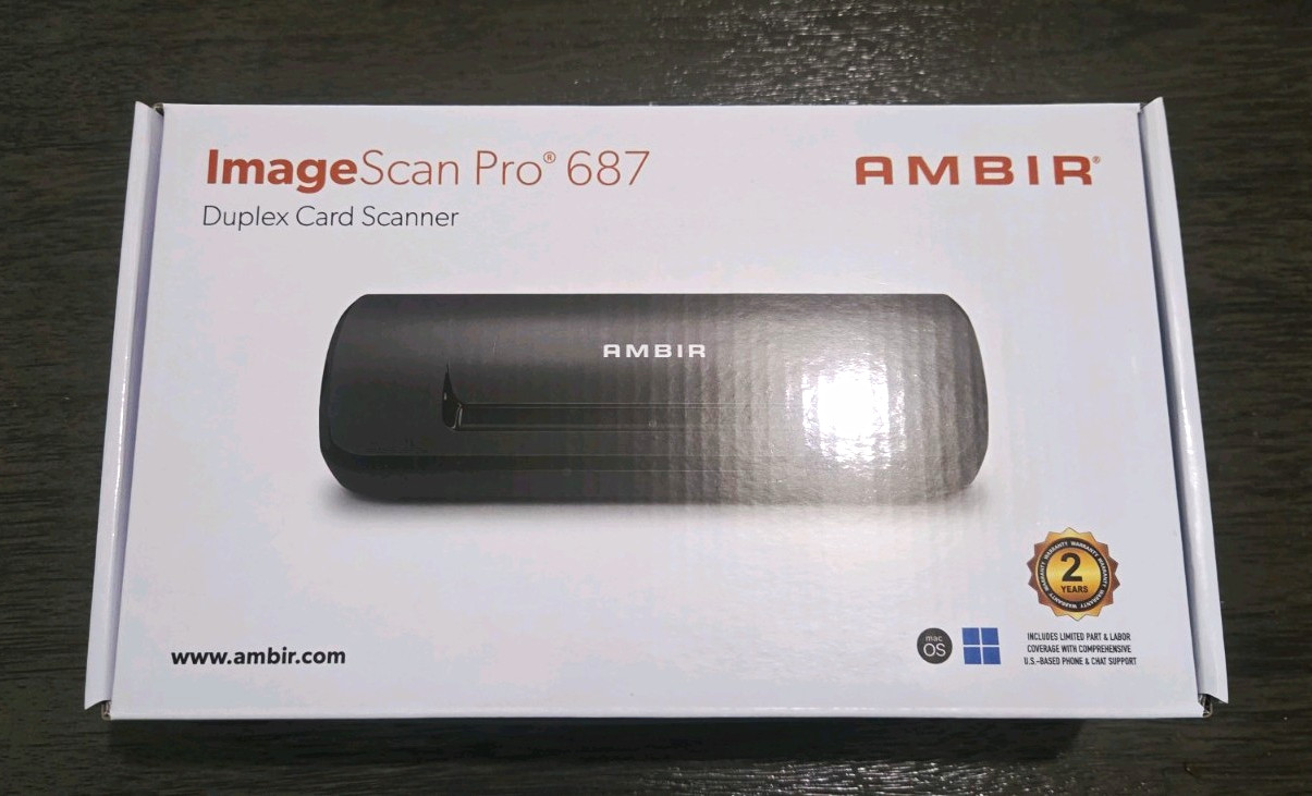 Ambir ImageScan Pro 687 Duplex Card Scanner 600x600 DPI 48-Bit CIS