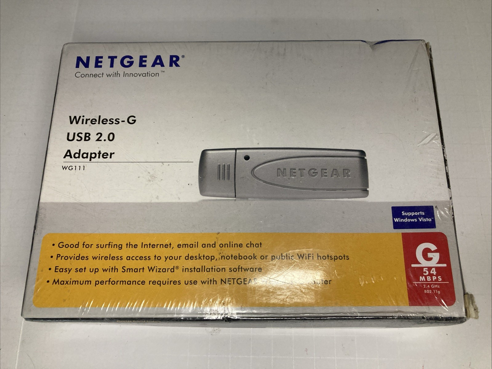 NETGEAR G 54 MBPS WIRELESS-G USB 2.0 Mobile Access ADAPTER WG111VCNA New Sealed