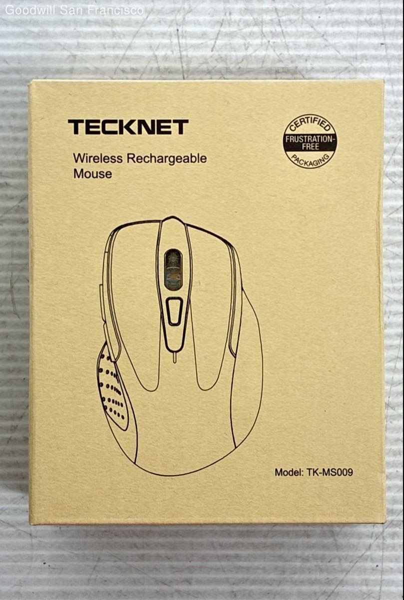 Tecknet Wireless Rechargeable Mouse Model TK-MS009 Ergonomic Design New In Box