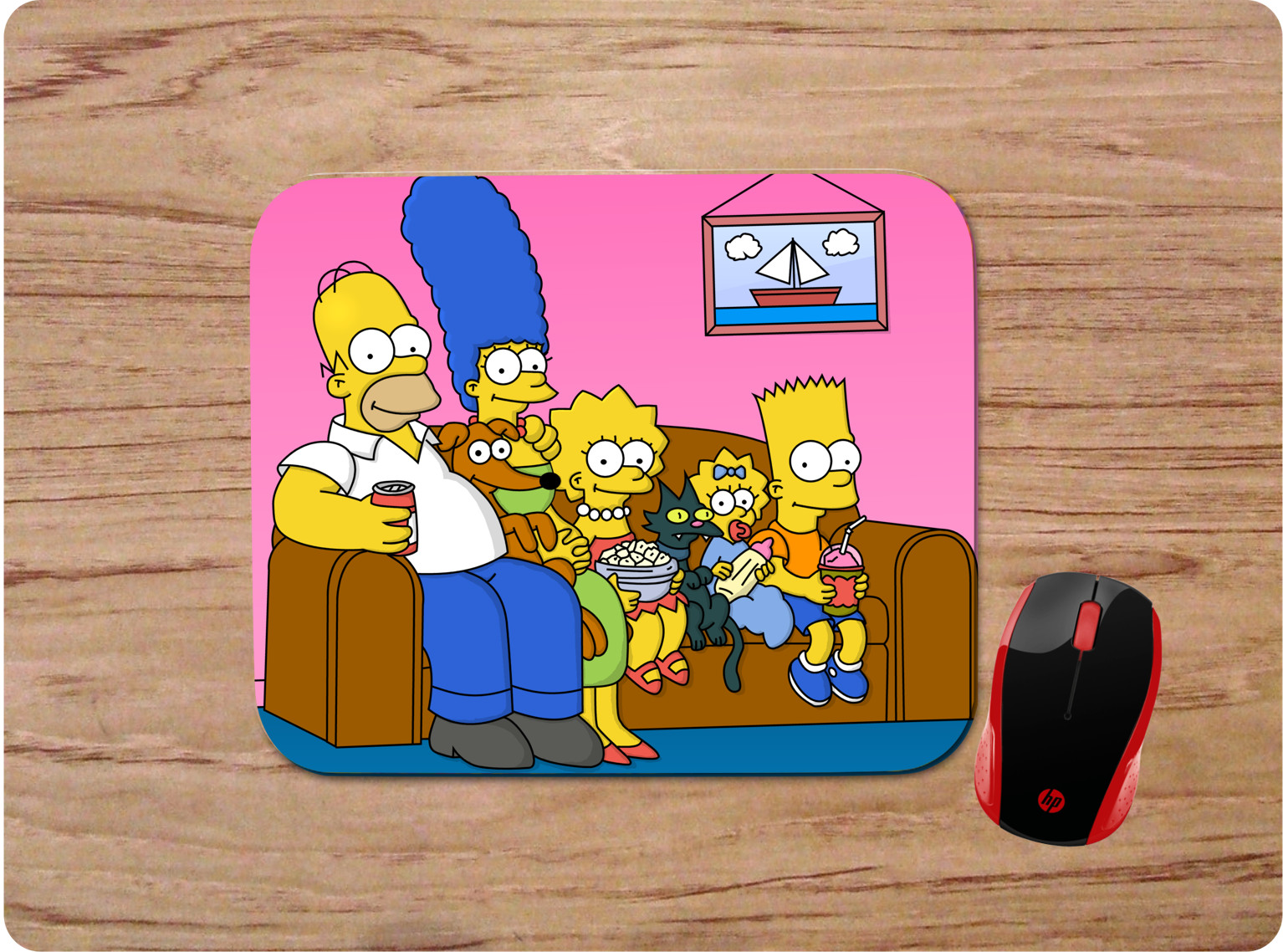 THE SIMPSONS SOFA SCENE CUSTOM NON-SLIP NEOPRENE MOUSEPAD HOME SCHOOL OFFICE
