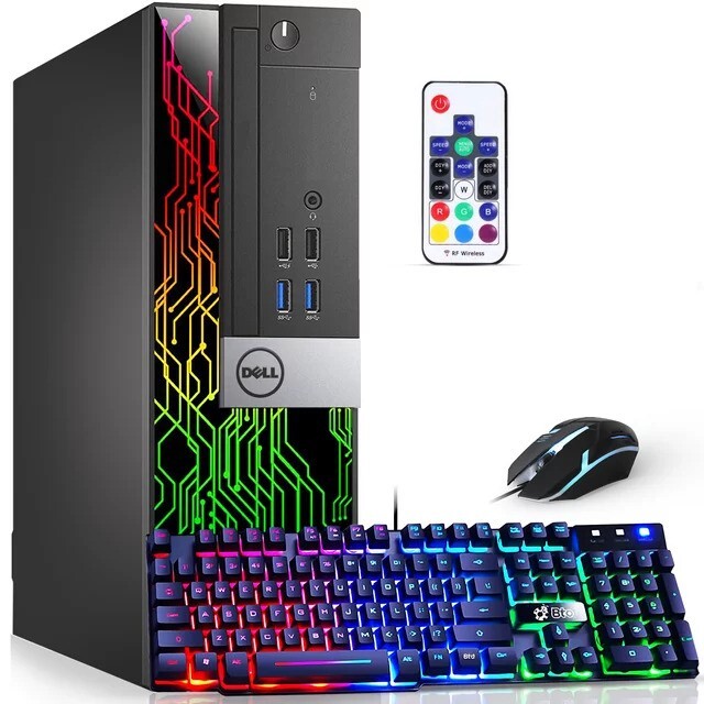 Dell RGB Light Desktop SFF Intel i5-6500 PC 16GB Ram 1TB SSD WIFi Windows 10 pro